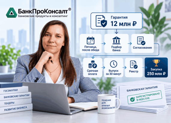 Банковская гарантия за 30 минут: как клиент успел выйти на закупку на 250 млн ₽ 